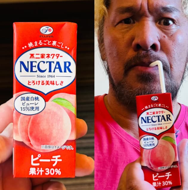 『小学生の頃から大好き！』真壁刀義、不二家ネクターをガブ飲み