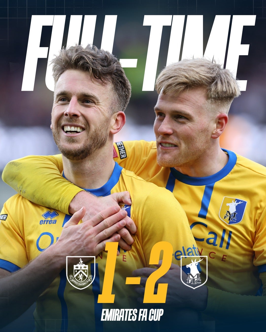 3部マンスフィールドがプレミア勢バーンリーを撃破　 51年ぶり快挙