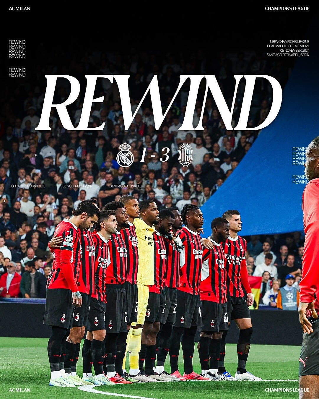 ACミラン敵地ベルナベウで圧巻の3発快勝飾る