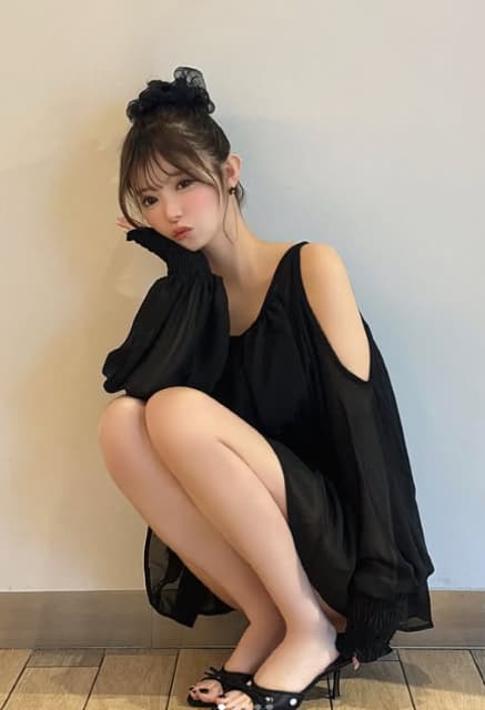 ちょっとやりすぎ！？モデル・聖菜の黒コーデが「可愛らしい」と話題に！