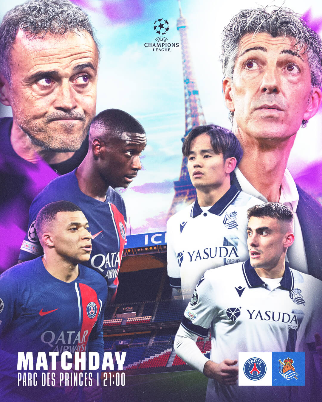 「日本の至宝とフランスの至宝🔥」レアル・ソシエダがPSGに挑む！/UEFAチャンピオンズリーグ