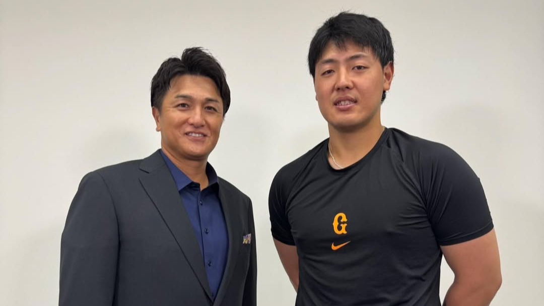 高橋由伸が岡本選手を直撃取材！ファンから「格好良い」との声続出！