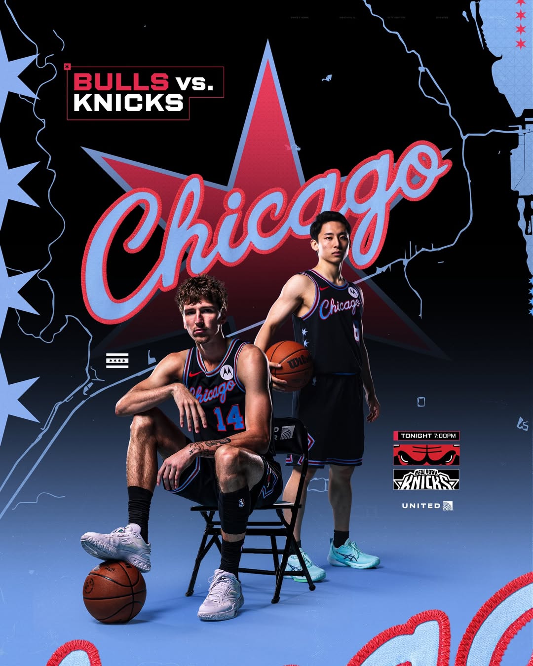 【NBA】ブルズ公式がニックス戦で河村勇輝をメインビジュアルに起用