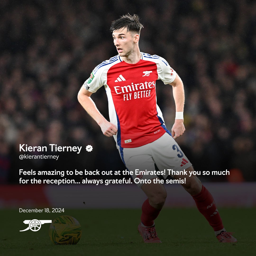 アーセナルがカラバオ杯ベスト4進出！喜びのメッセージを発表