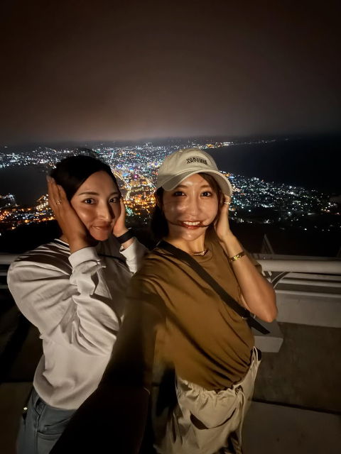 「函館山にくみちゃんと」脇元華のインスタに"キンクミ"登場！美女ゴルファーの共演に注目集まる