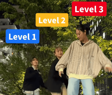 「いつもながらかっこいい」美女ダンサー、ダンスガールと共にLevel1から3のムービーを披露！「簡単そうに踊ってるけど、絶対難しいやつ」