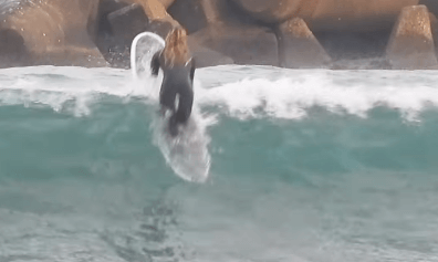 「怖かった…」美女プロサーファー、マジックボードで恐怖も”吉本の美人サーファー”が動画にエール送る「上手すぎて保存したわ」