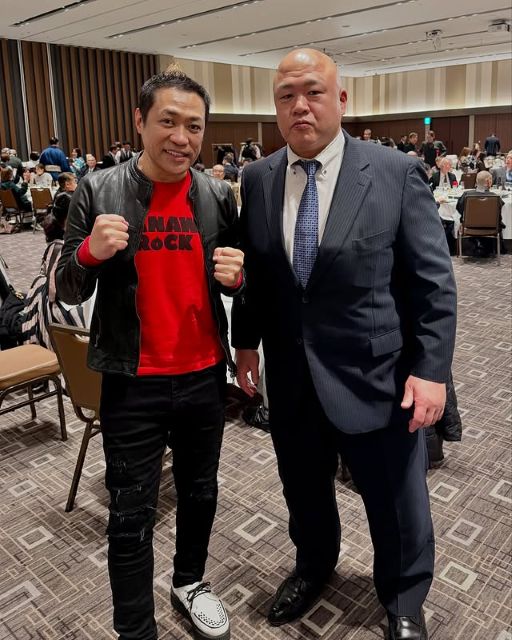 はなわ "藤島部屋一月場所千秋楽パーティー"へ！大ファンの元大関との2Sが話題