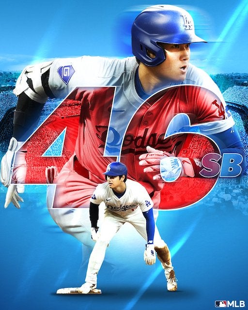 大谷翔平が自己最多タイ1試合3盗塁で今季46盗塁目　50-50へまた一歩前進