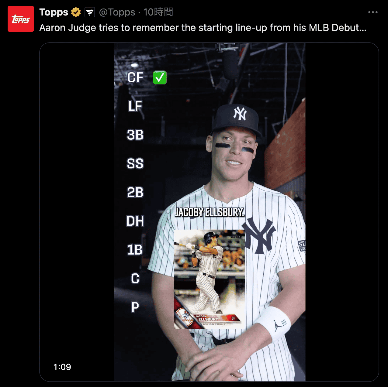 先発はあの日本人！？本塁打王ジャッジがMLBデビュー時のスタメンクイズに挑戦