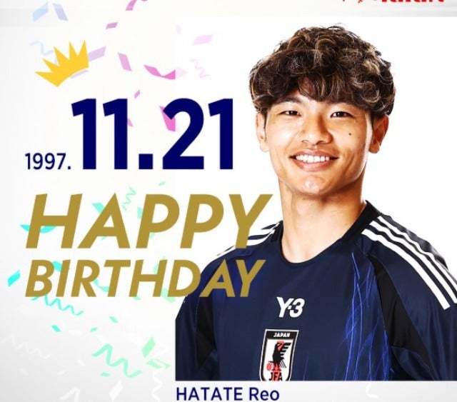 日本サッカー協会がセルティックの旗手怜央選手の誕生日をお祝い！