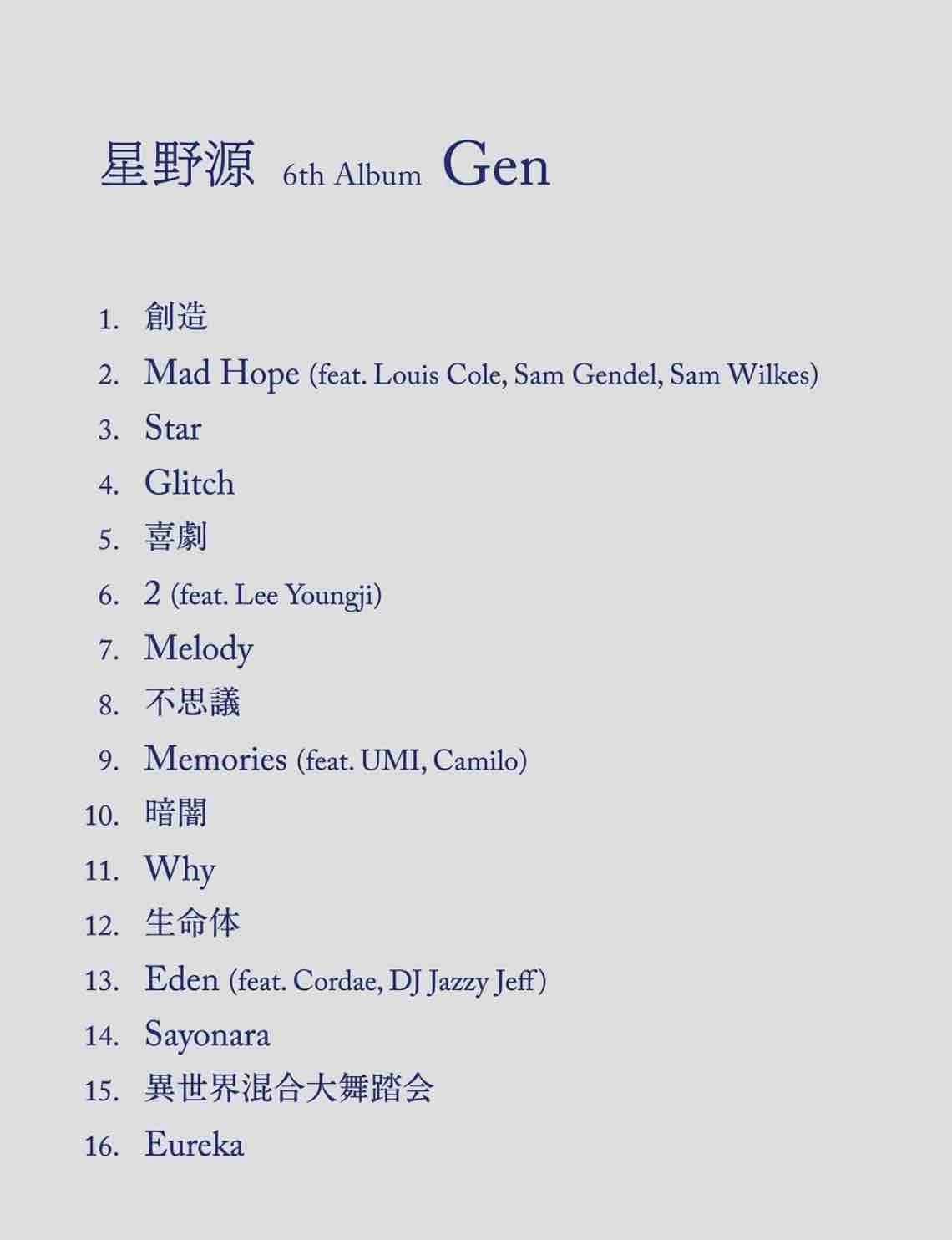 星野源の新アルバム「Gen」に大坂なおみと破局のラッパー、Cordaeが客演で参加