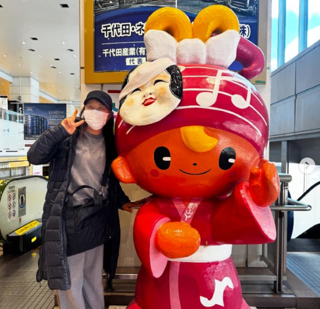 謎キャラとツーショット⁉北斗晶が福島県でトークショーに参加！