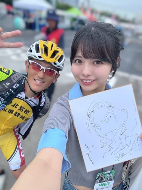 ロードバイク好きSKE48メンバー、『弱ペダ』作者と念願の2ショット！「幸甚の極みです」