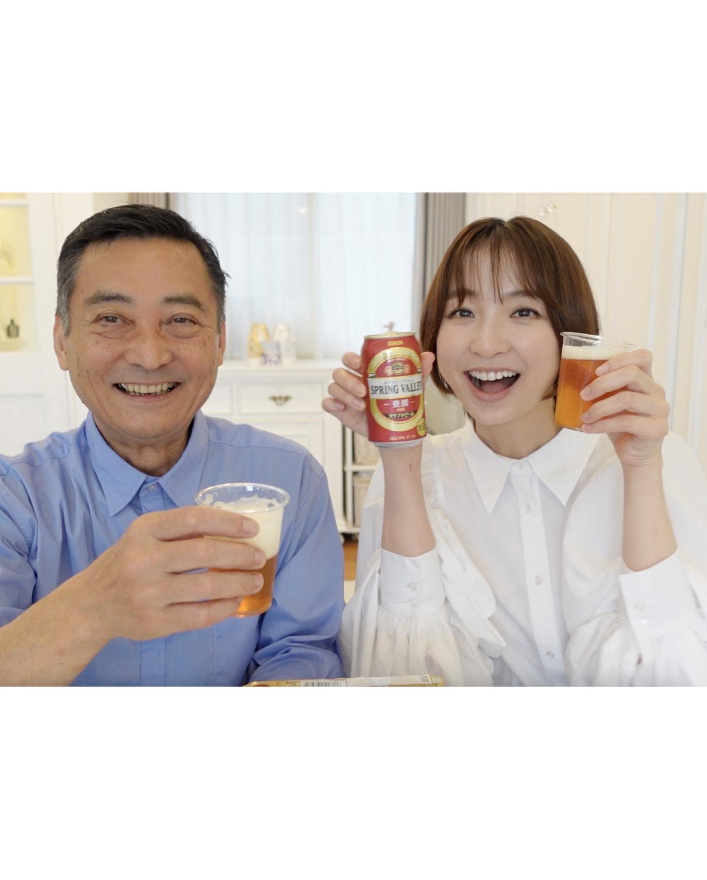 「パパさん嬉しそうな笑顔がめっちゃ素敵😊」篠田麻里子さんの親子2Sが話題👀✨