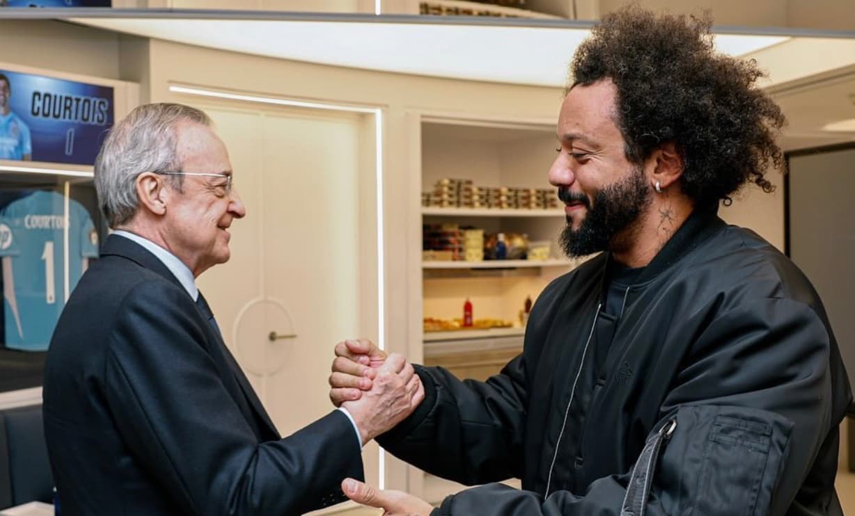 マルセロ、ベルナベウでセルタ戦を観戦し、会長や選手たちと再会