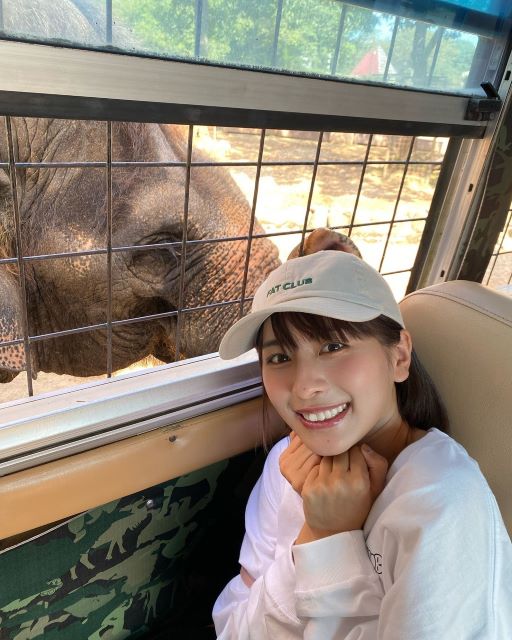 ロン・モンロウ(栗子)「象さん間近にドキドキ」ショットが可愛すぎると話題！