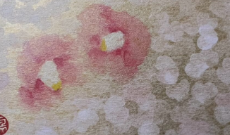 「春の息吹を感じる一枚」片岡鶴太郎、桜と椿の優美な作品を披露