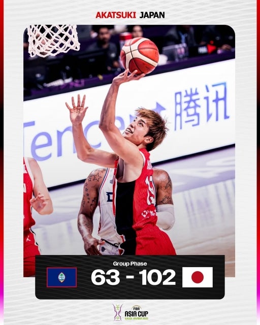 バスケ日本代表、グアムに大勝しグループ2位通過。準々決勝進出を懸け韓国orレバノン戦へ