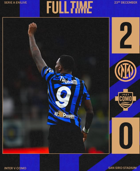 好調インテルが4連勝で首位追走　未消化分残し勝ち点差は３