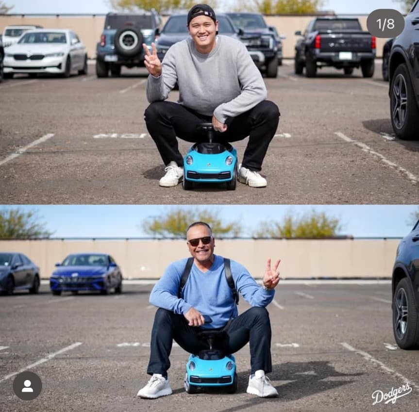 大谷翔平からロバーツ監督にポルシェのプレゼント！？