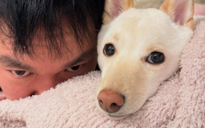 「涙もろい山内にほっこり」かまいたち山内、愛犬むぎとの2ショットにファン癒される