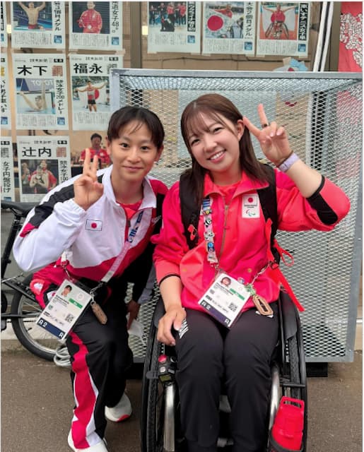 田中愛美がスポンサーさん繋がりの選手とツーショット