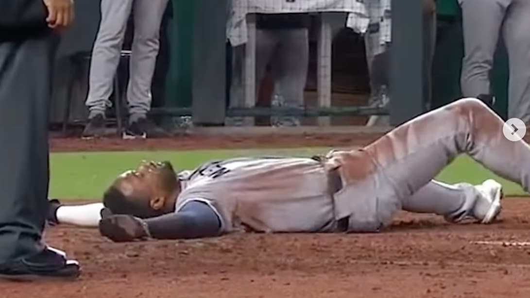 ヤンキース・レイエス、全力ダイブで泥だらけ！8回表に1点、1-0の劇的勝利