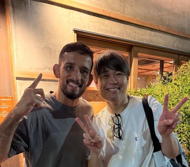 品川祐、クレベル・コイケと笑顔の2ショット「3日間の出稽古を終えて」