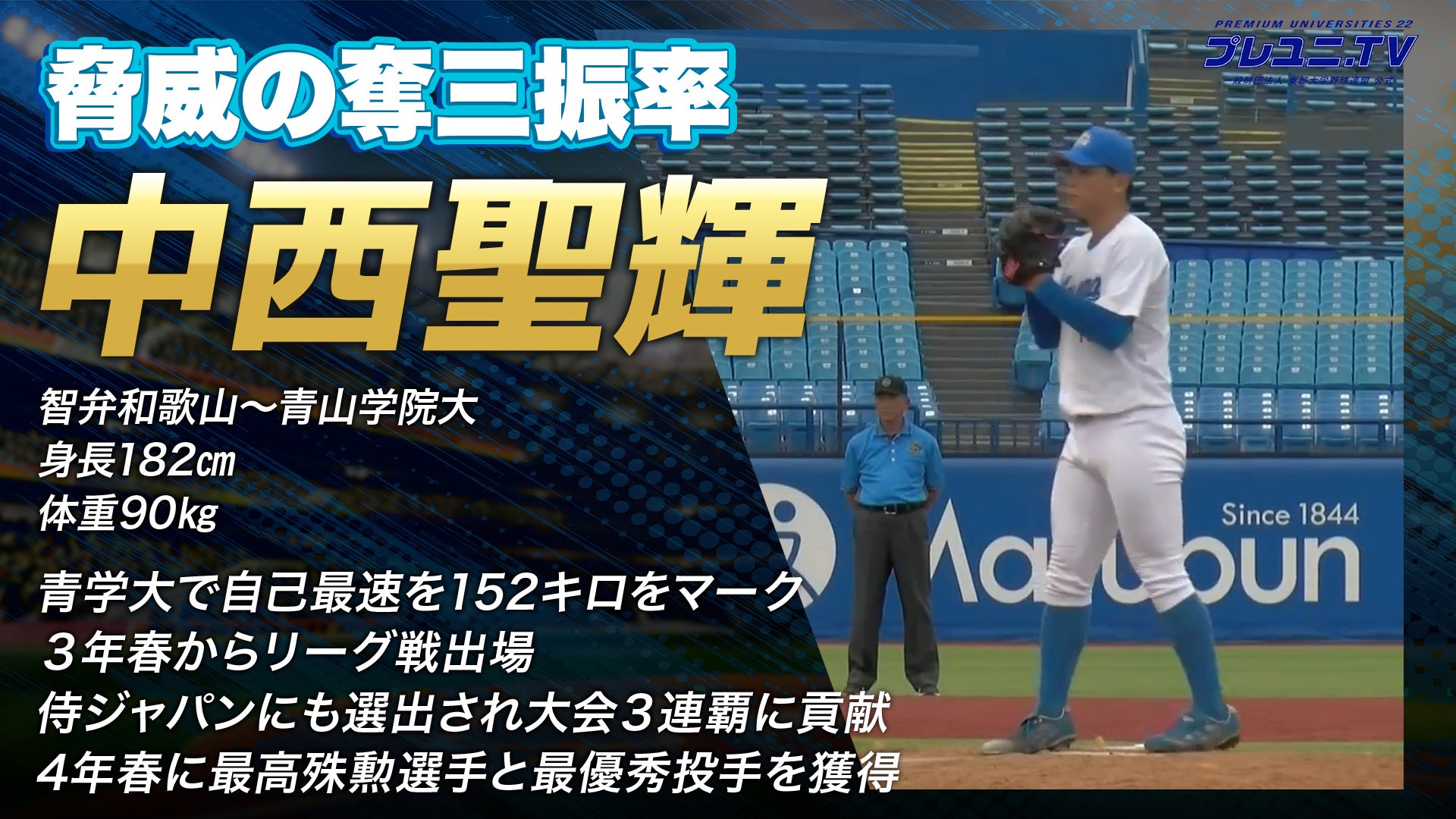 【ドラフト注目候補2025】中西聖輝（青山学院大学）