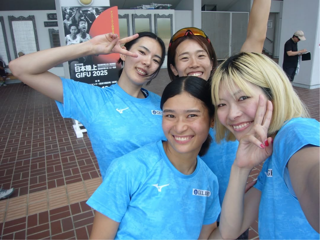 青学大陸部出身美女スプリンター、日本選手権リレー惜しくも決勝逃すも弾けるスマイルでメンバーとパシャリ！