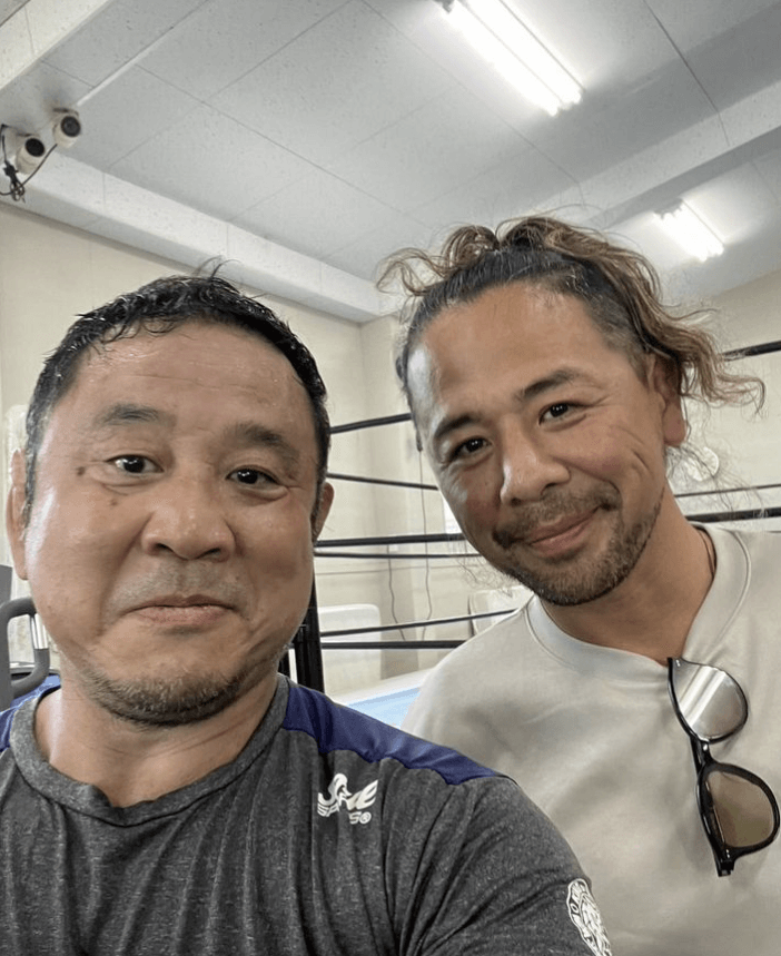 永田裕志、G1期間中に世界のスーパースター中邑真輔と再会！「今年の夏の嬉しい思い出」