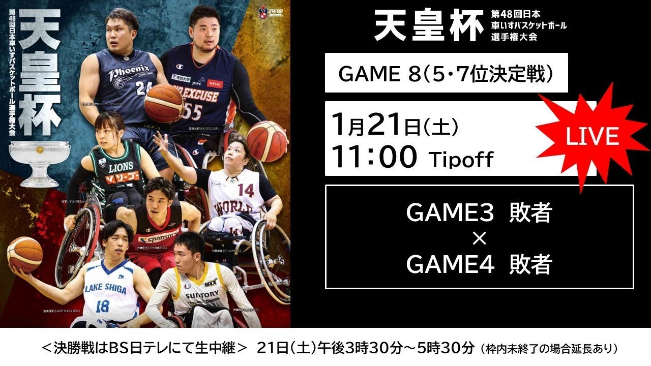 天皇杯 第48回日本車いすバスケットボール選手権大会 <GAME8> 伊丹スーパーフェニックスｘワールドバスケットボールクラブ