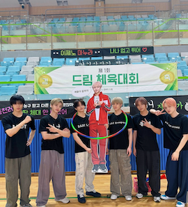 人気アイドルグループ活動休止中のメンバーと一緒にスポーツ大会へ参上！