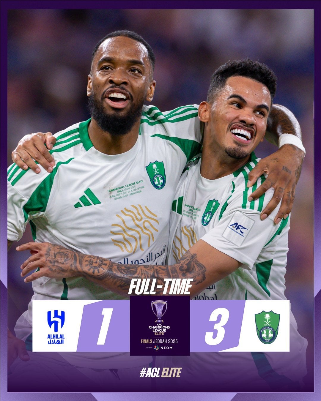 アル・アハリが最多優勝の強豪アル・ヒラルを破りACLE決勝進出