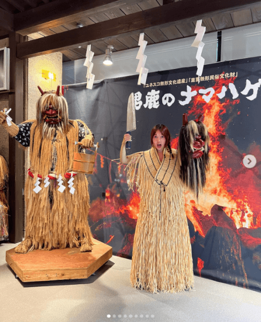 「美人なのに変人ですき」話題沸騰中の美人インフルエンサーが“なまはげ”をたっぷり満喫！？