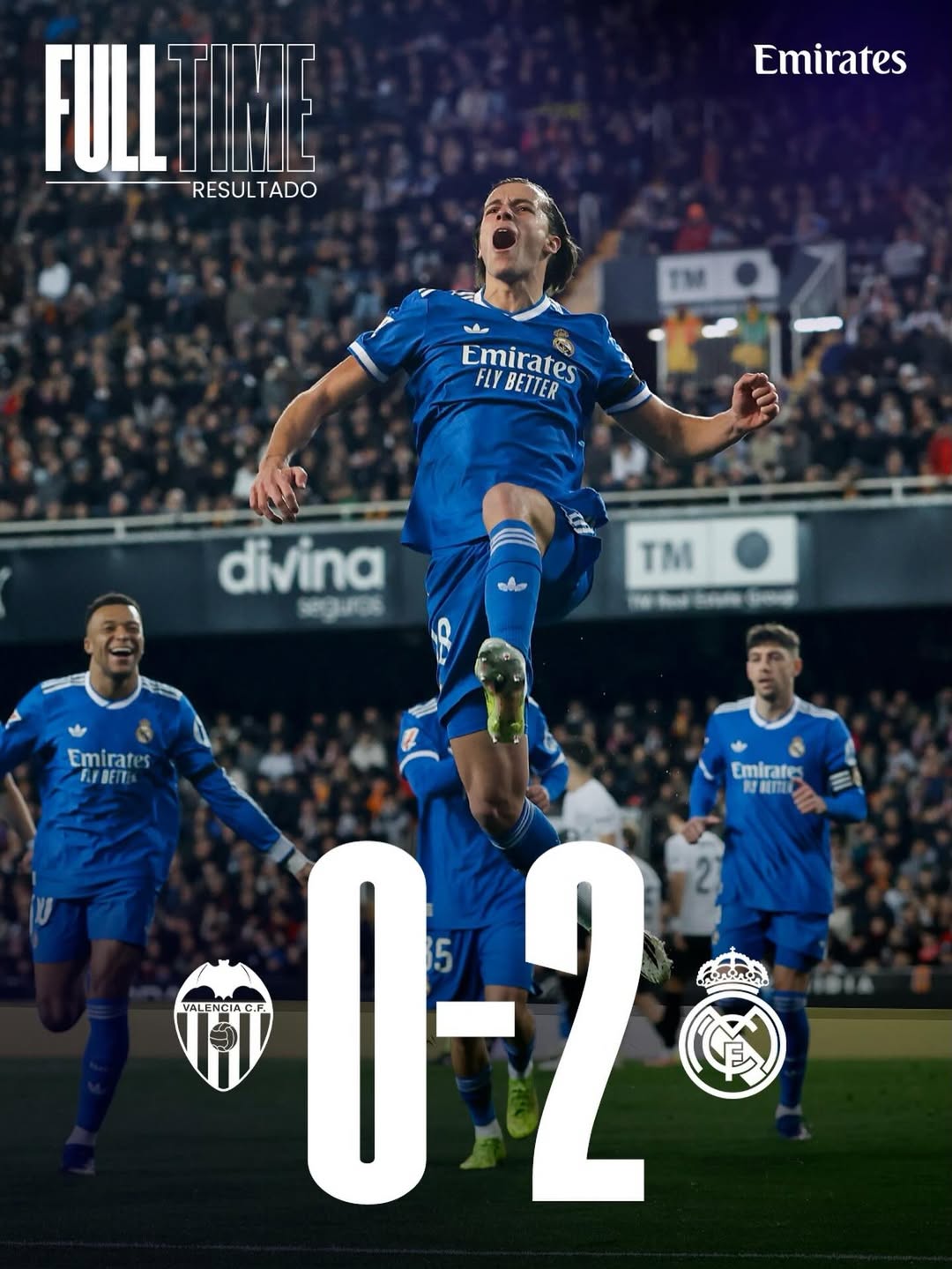 【ラ・リーガ】レアル・マドリードが6連勝 バレンシアに2-0完封勝利 エムバペが今季38ゴール目