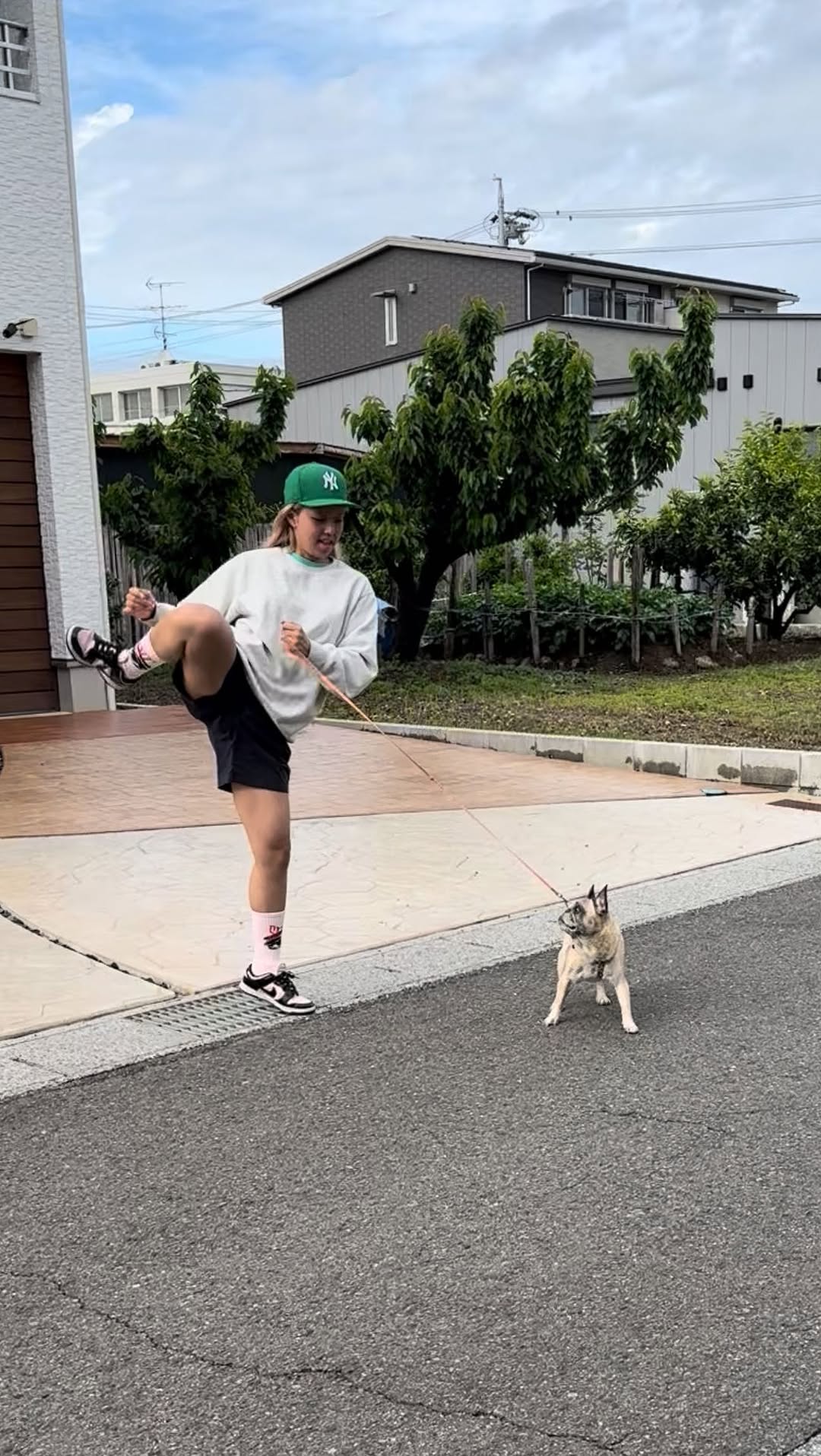 木村萌那、トレーニングを兼ねた散歩が「シュールすぎる」、ワンちゃんも困惑