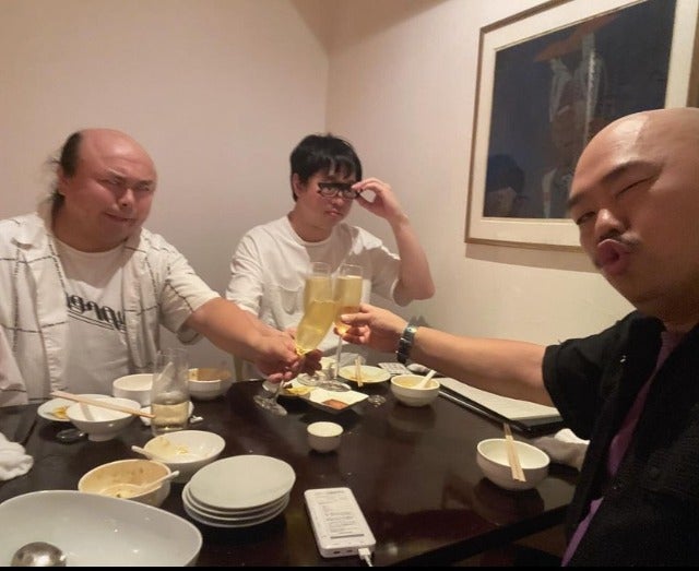 クロちゃんがディスコイとワンニャン菊池と一緒に学際の打ち上げ！