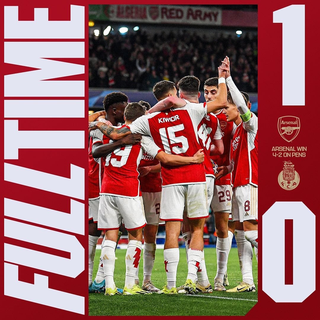 アーセナルがポルトとの死闘制し、14年ぶりCL8強入り！