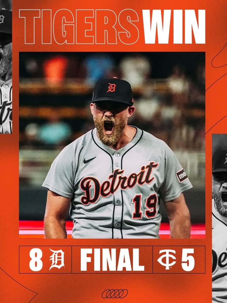 ガオー！デトロイト・タイガース、勝利の記念画像で力強いアピール