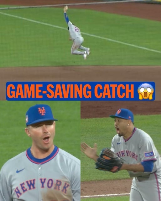 MLB、メッツ「ピート・アロンソが試合を救った」衝撃の“空中キャッチ”に球場騒然