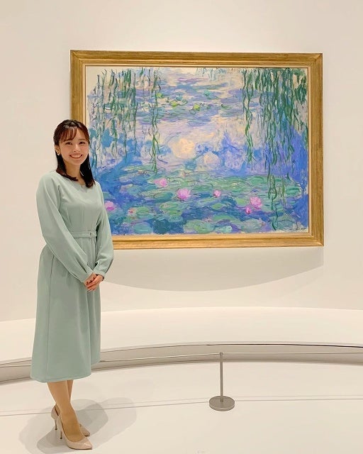 河出奈都美アナ、モネ展セレモニー進行を務める
