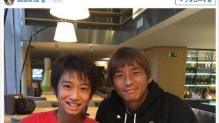 エイバル・乾貴士、レアルU-14の“ピピ”中井卓大と2ショット「ドリブル教えてほしい」