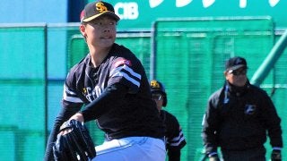 ホークス松本、「楽しみにしてた」シート打撃で手応え「思うような投球できた」