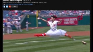 メジャーで衝撃の始球式！　マウンド上で日本人バレリーナが華麗に舞う