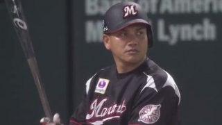 福岡最後の試合のロッテ井口、第1打席で元同僚の和田からヒット
