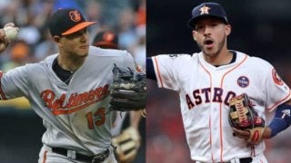 マチャドの驚愕“倒れ込み送球”、コレアの豪快ダイブ　MLB公式が凄さを比較