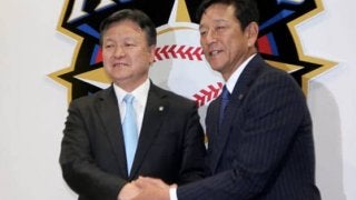 ハム新オーナー畑氏が会見　栗山監督「日本一を持ってきてくださる」