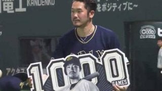 オリT-岡田が自ら祝砲　通算1000試合出場を達成、7回に2号ソロ放ち「何とか塁に」